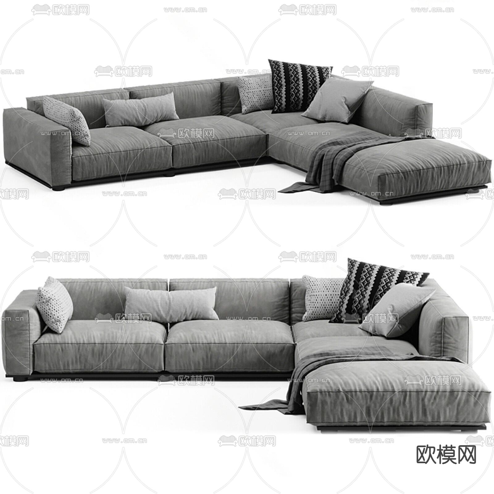 转角沙发 多人沙发3d模型下载