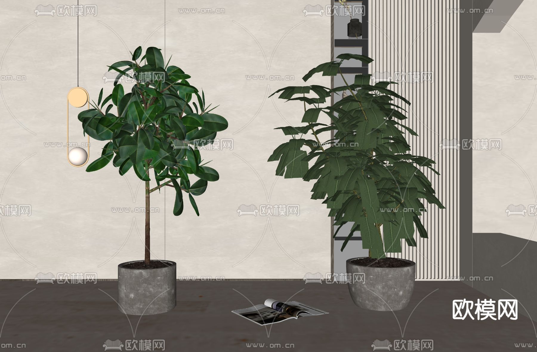 盆栽 盆景su模型下载（渲染图2）