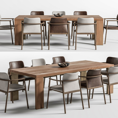 条形餐桌椅su模型