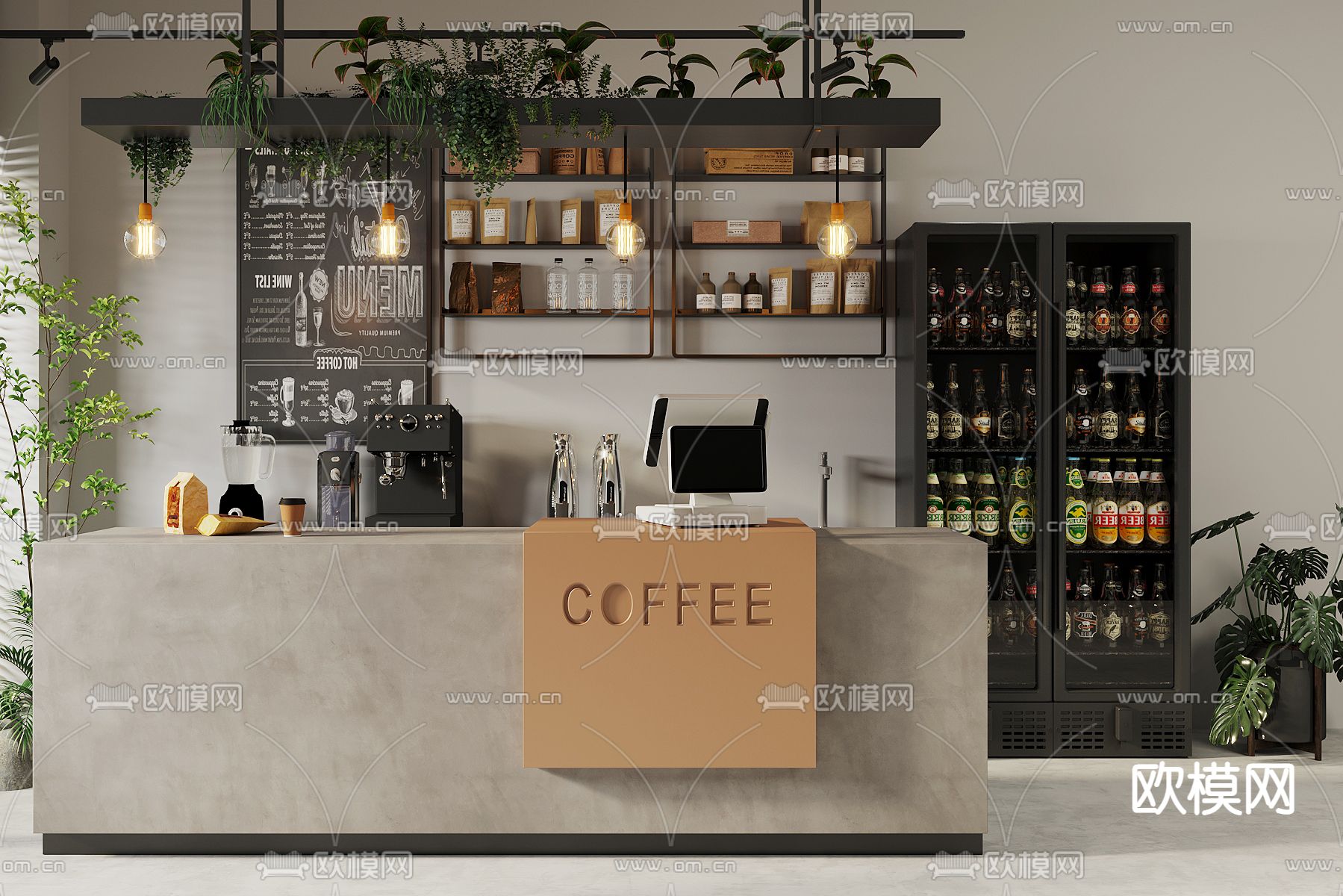 咖啡厅操作台 吧台3d模型下载