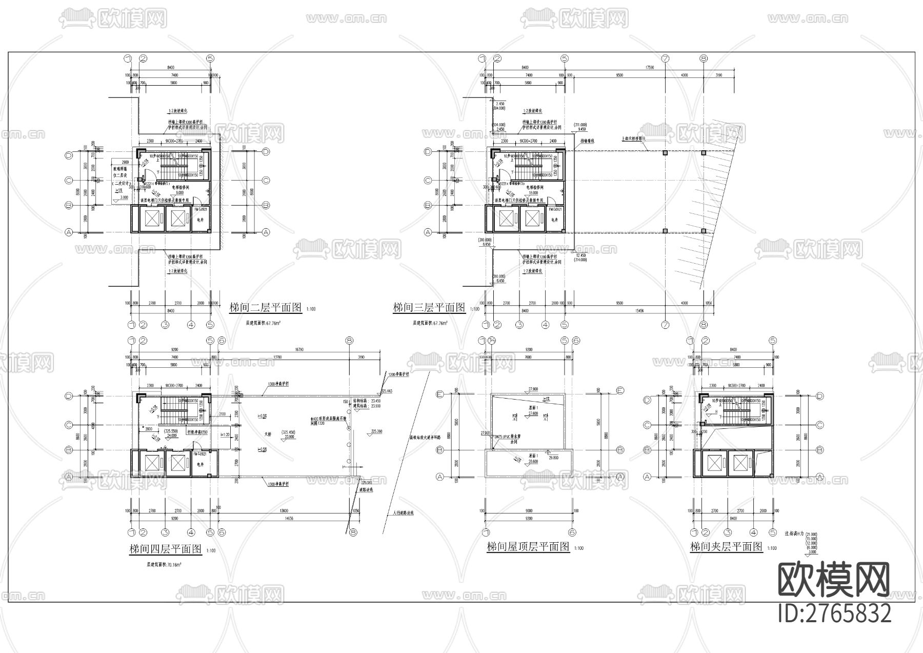 高铁片区半环路大梯道工程cad施工图下载（渲染图2）