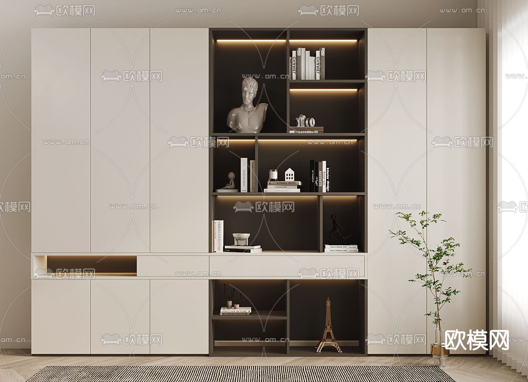 装饰柜 置物架3d模型下载