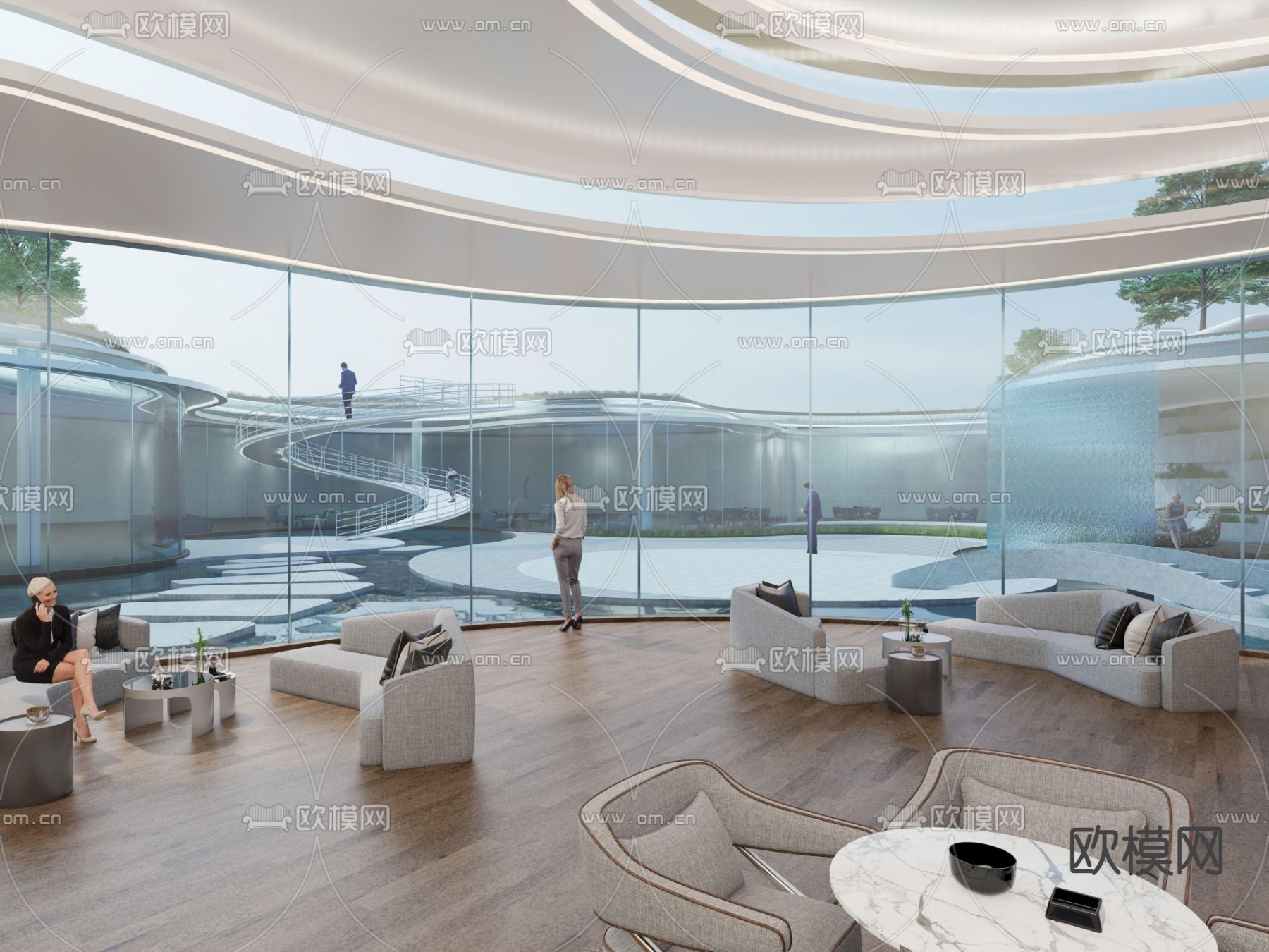 售楼处外观su模型下载（渲染图1）