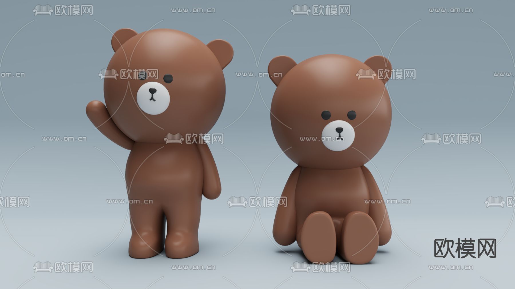 布朗熊玩具 潮玩 公仔su模型下载