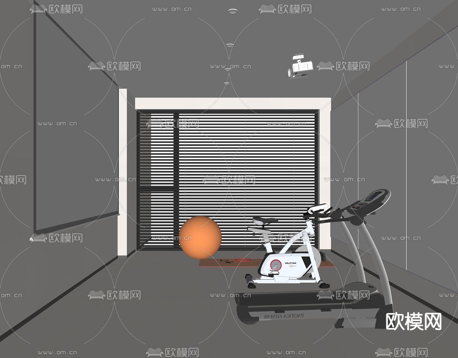 家居健身房su模型下载（渲染图2）
