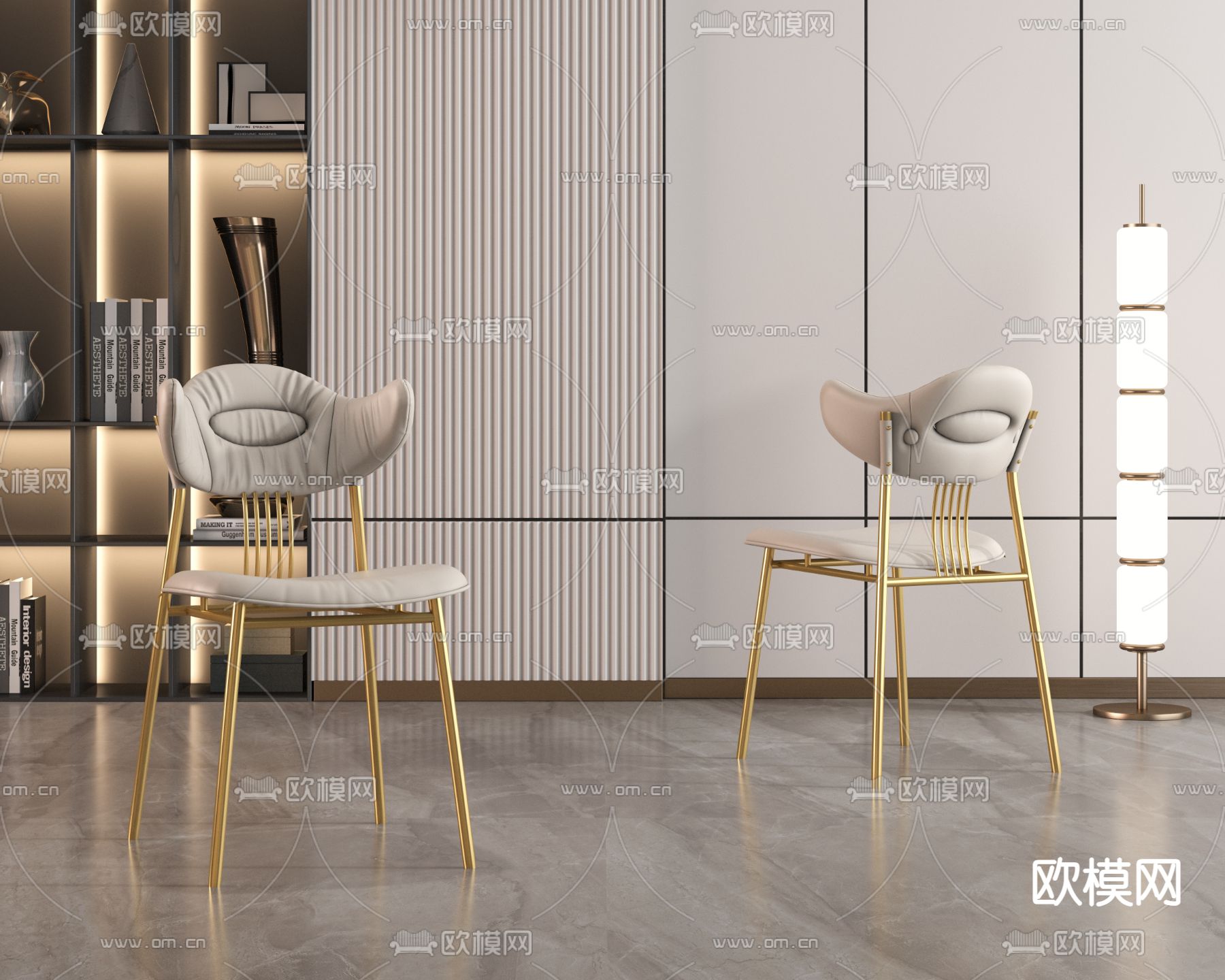 轻奢椅子 餐椅3d模型下载