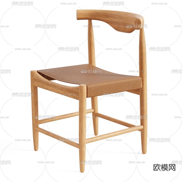 北欧椅子 餐椅3d模型下载(渲染图2)