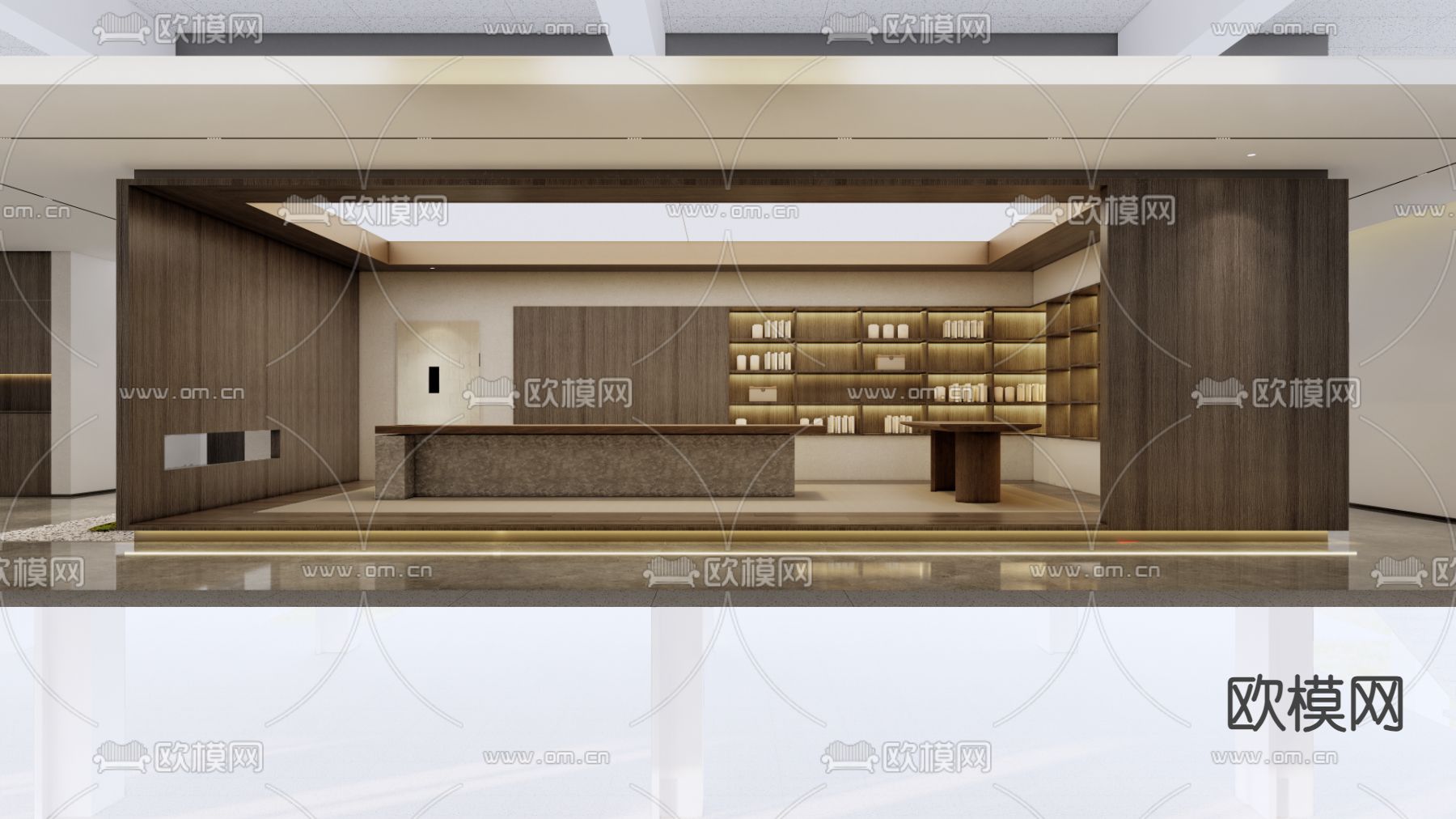 现代酒店会所su模型下载（渲染图2）