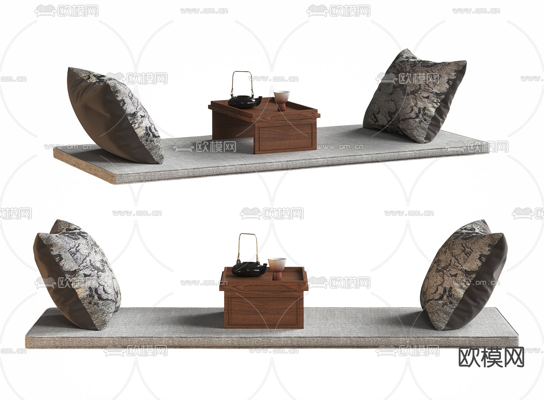 日式飘窗垫 垫子su模型下载（渲染图1）