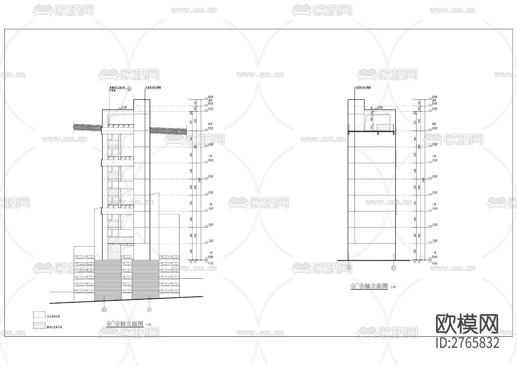 高铁片区半环路大梯道工程cad施工图下载（渲染图6）