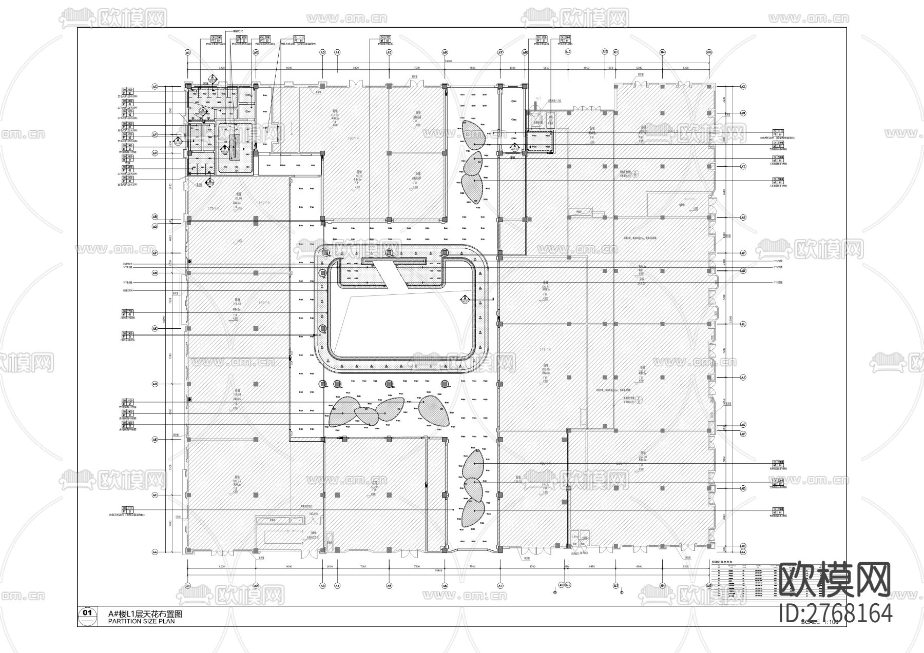时装与文创设计小镇A馆、B馆、C馆公区装修工程cad施工图下载（渲染图9）
