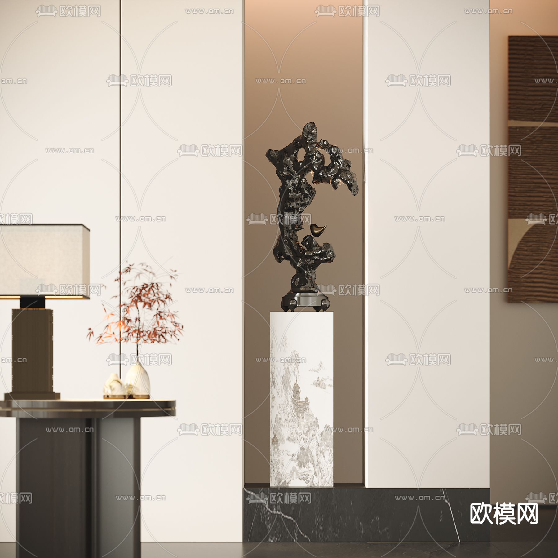 石头雕塑 太湖石su模型下载（渲染图1）