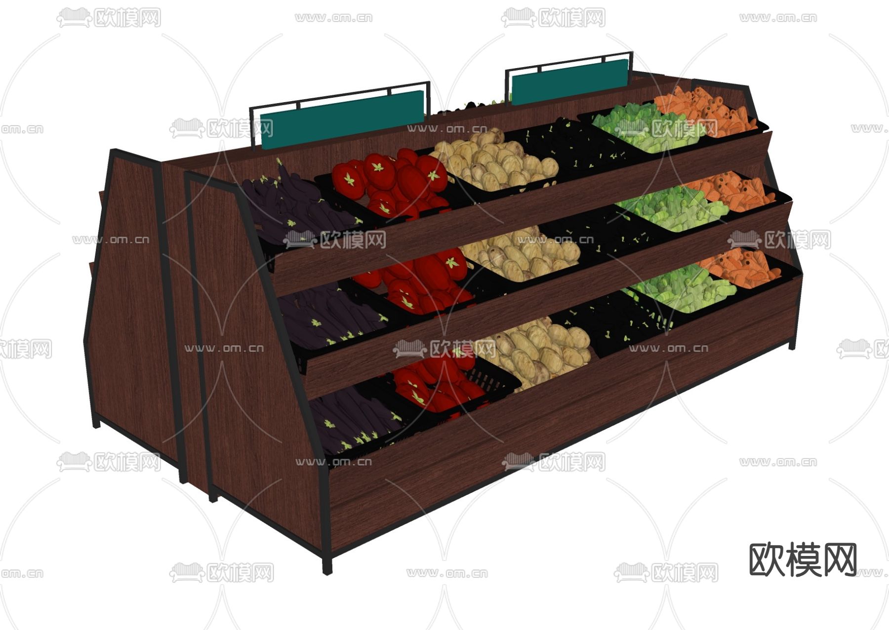 置物架 陈列架子 超市展架su模型下载（渲染图2）
