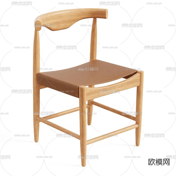 北欧椅子 餐椅3d模型下载(渲染图1)