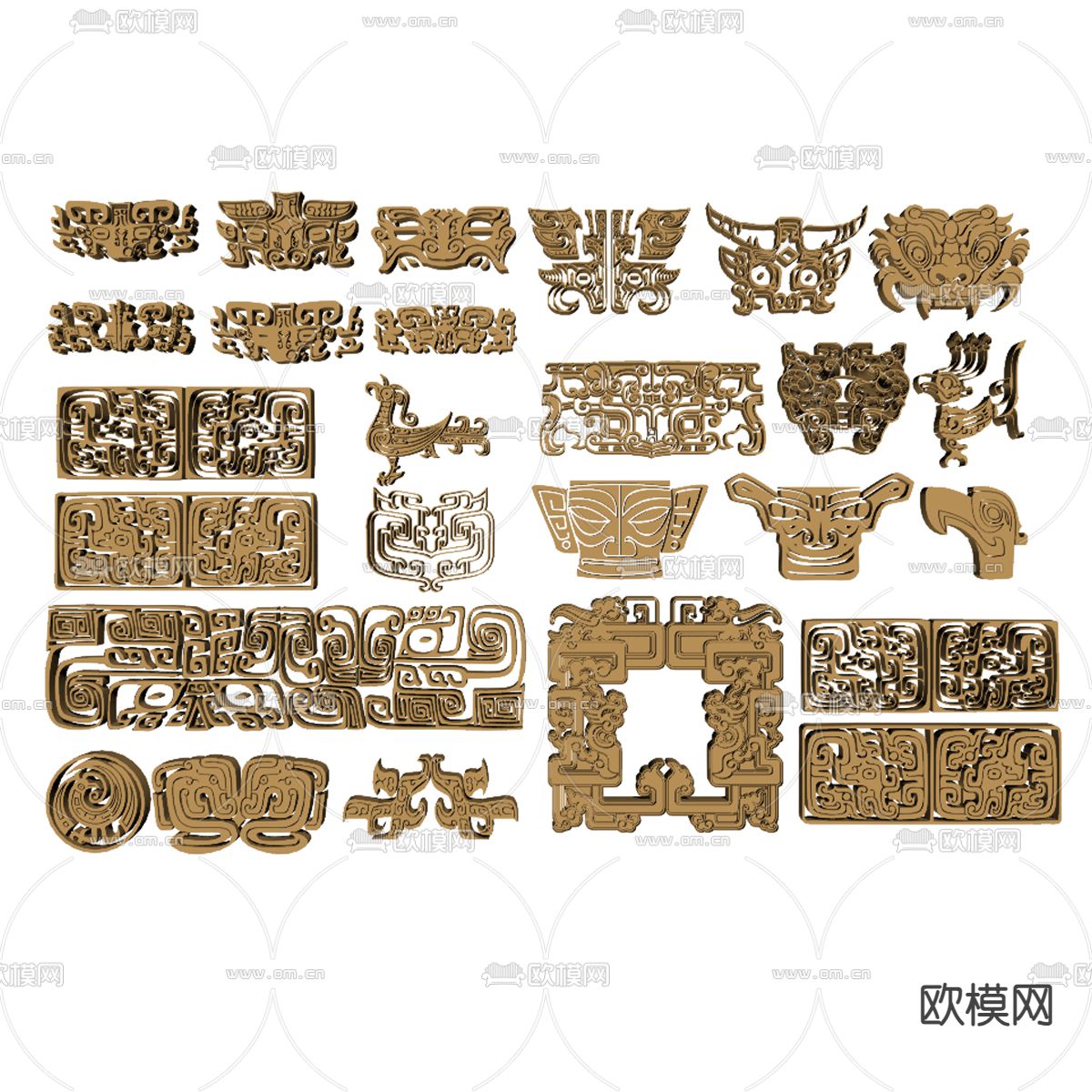 三星堆墙饰 挂饰su模型下载（渲染图1）