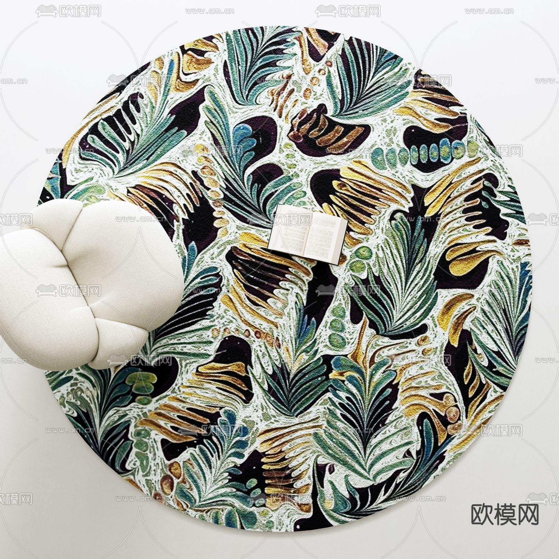 圆形地毯su模型下载（渲染图1）