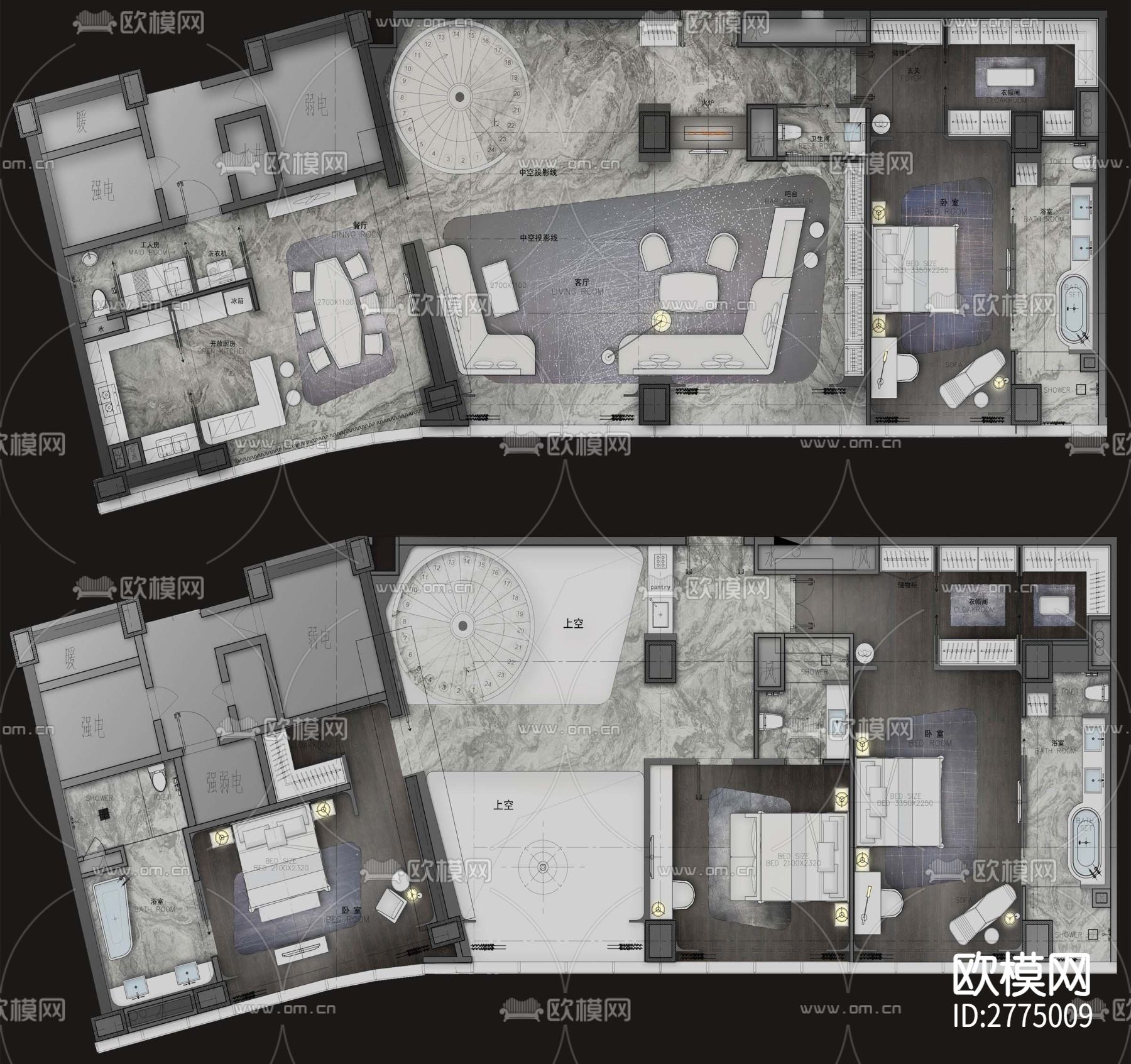 【CCD】北京三里屯一号奢华公寓cad施工图