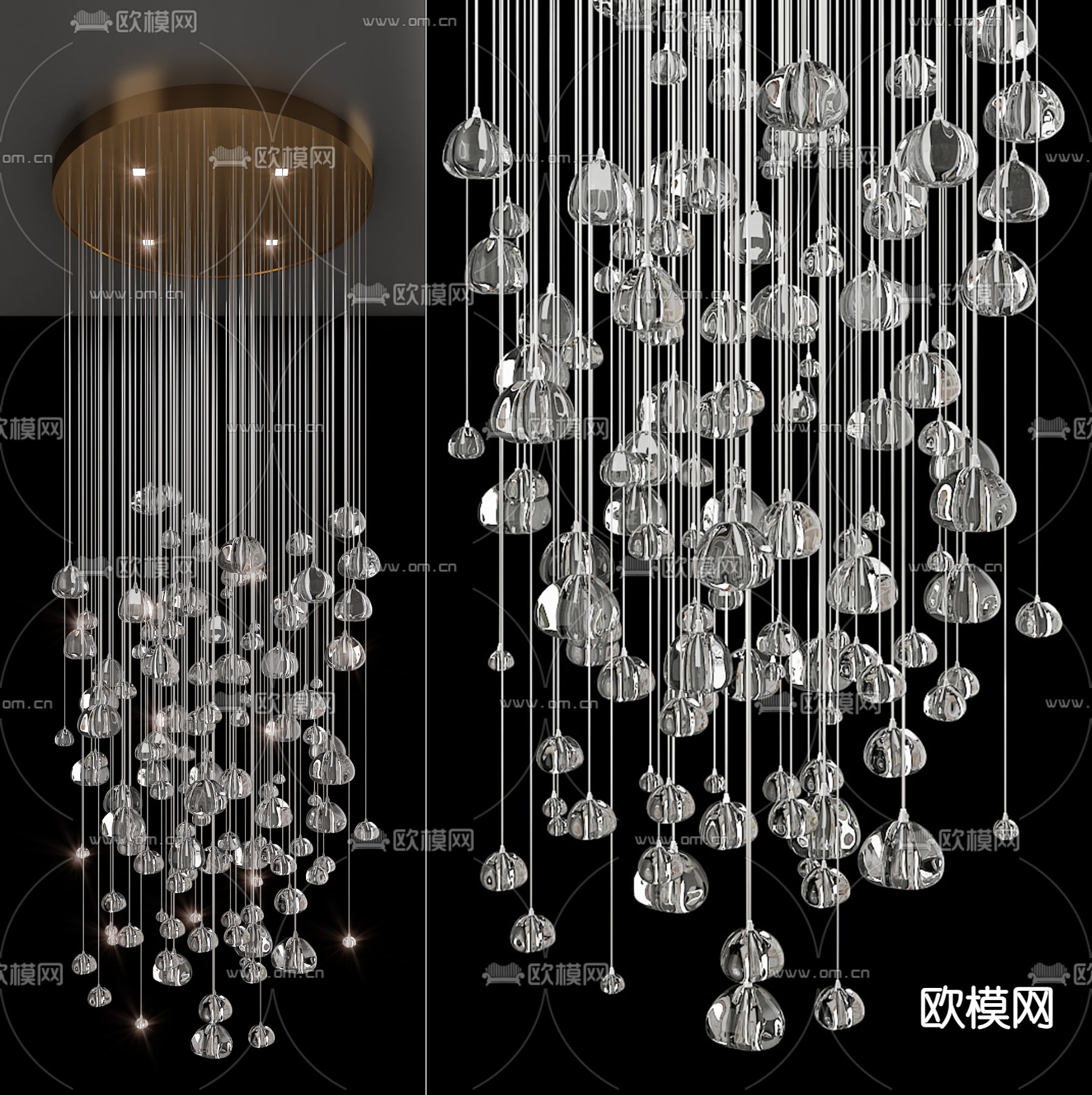 装饰灯 大堂吊灯3d模型下载（渲染图1）