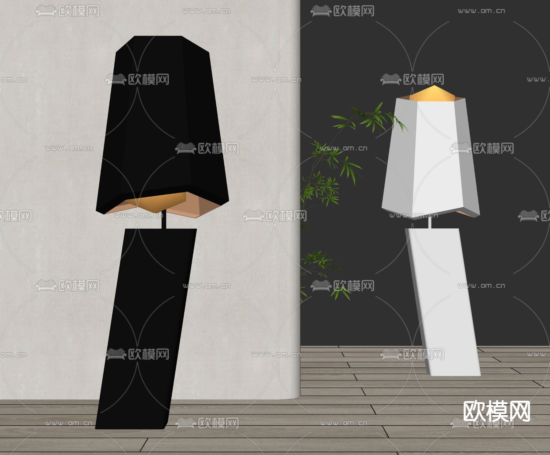现代落地灯su模型