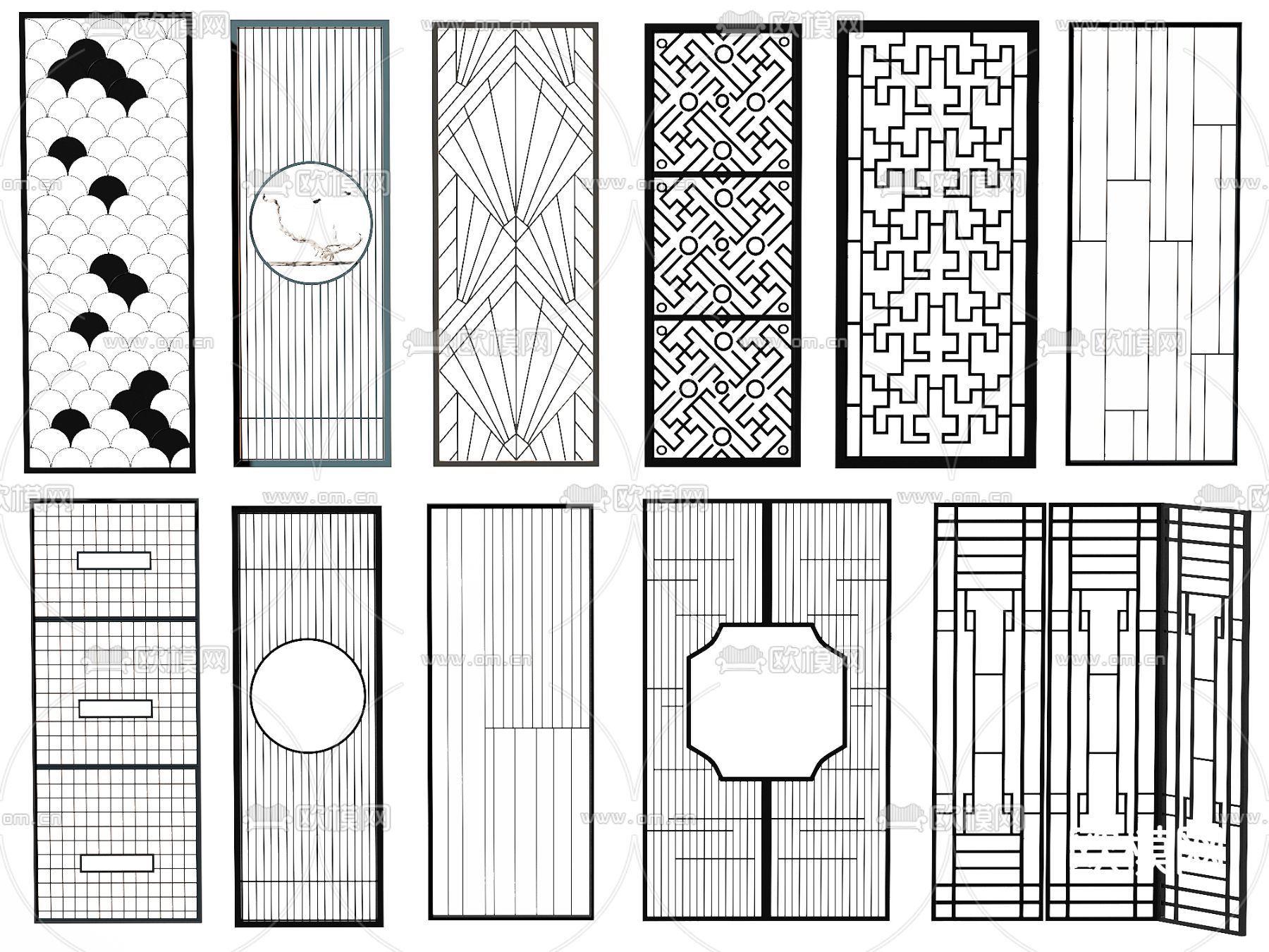 镂空屏风su模型下载（渲染图1）