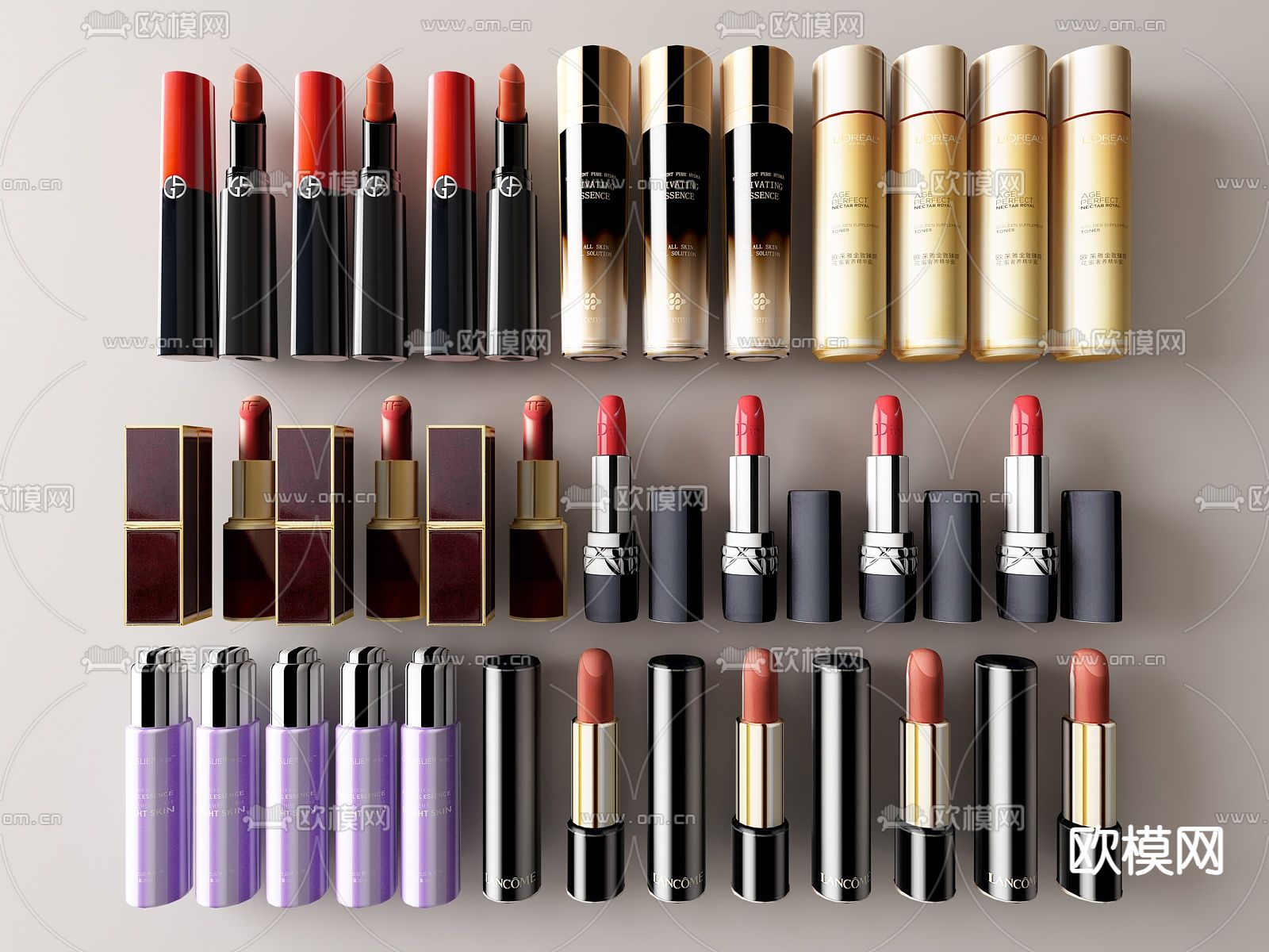 化妆品 口红 护肤品su模型下载（渲染图1）