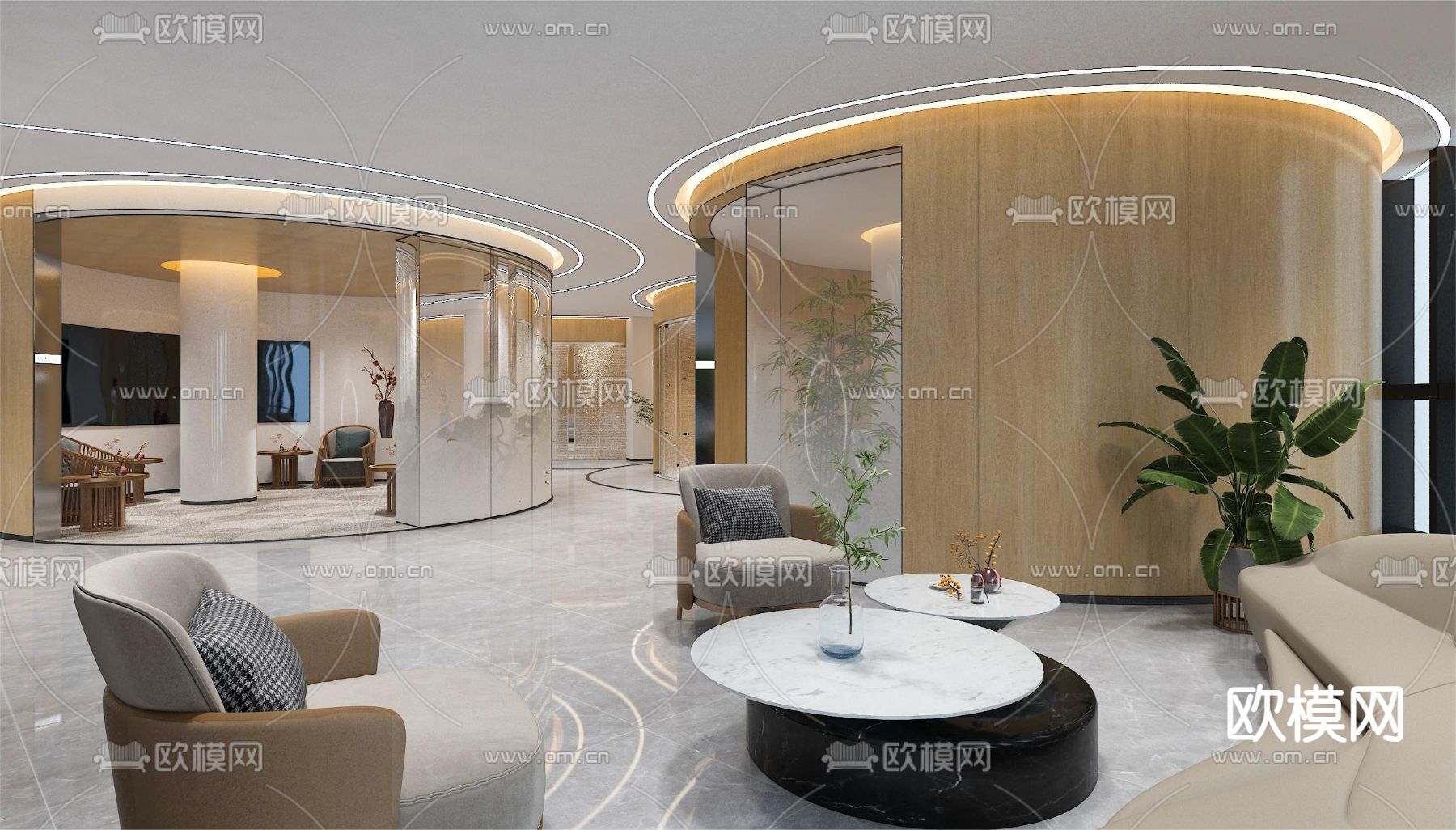 办公休息区 接待处su模型下载（渲染图1）