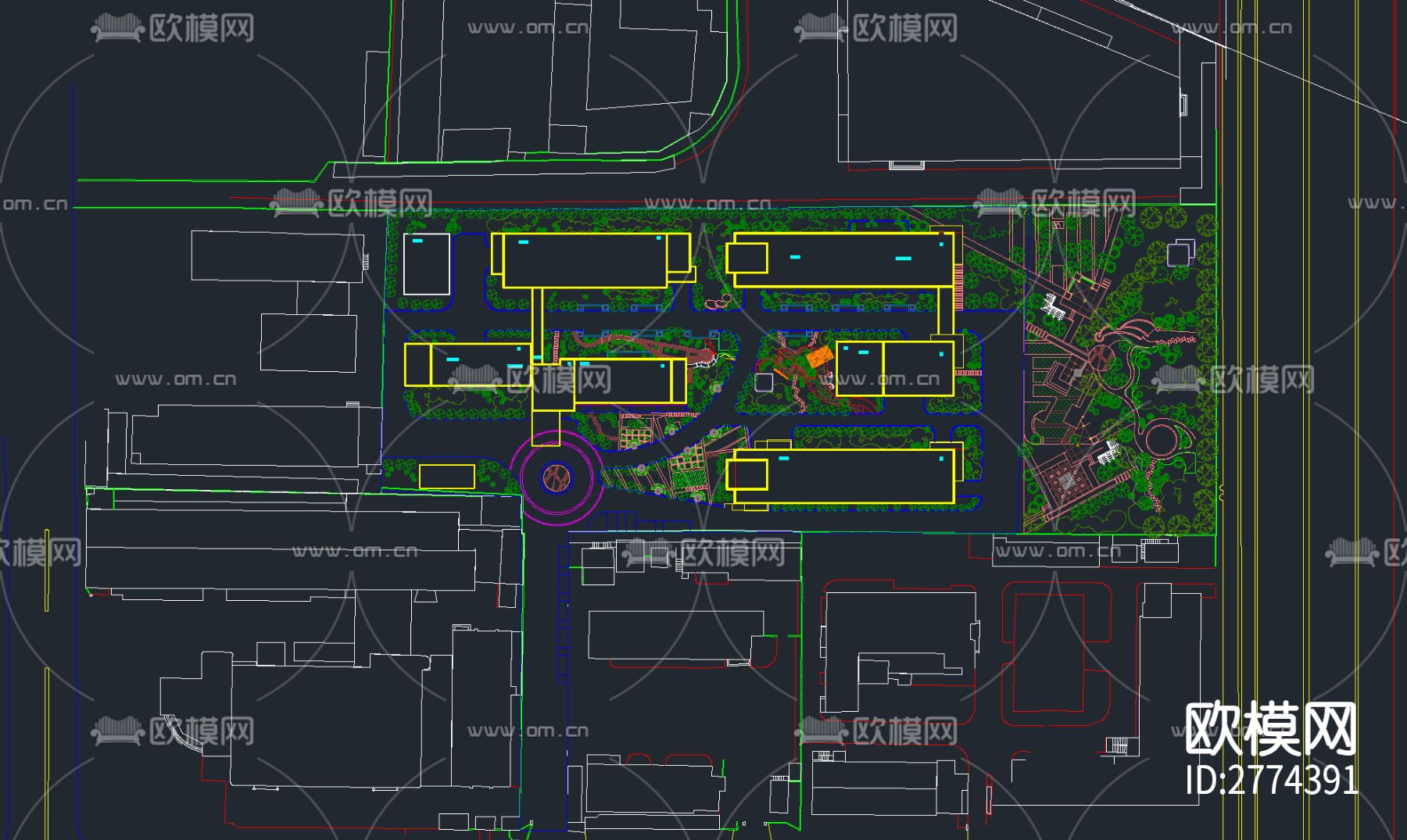46套养老院敬老院CAD施工图下载（渲染图4）