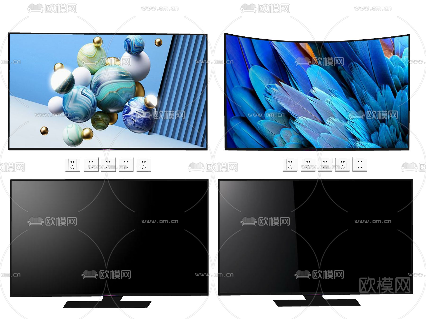 电视机 显示屏 屏幕 激光电视su模型下载（渲染图2）
