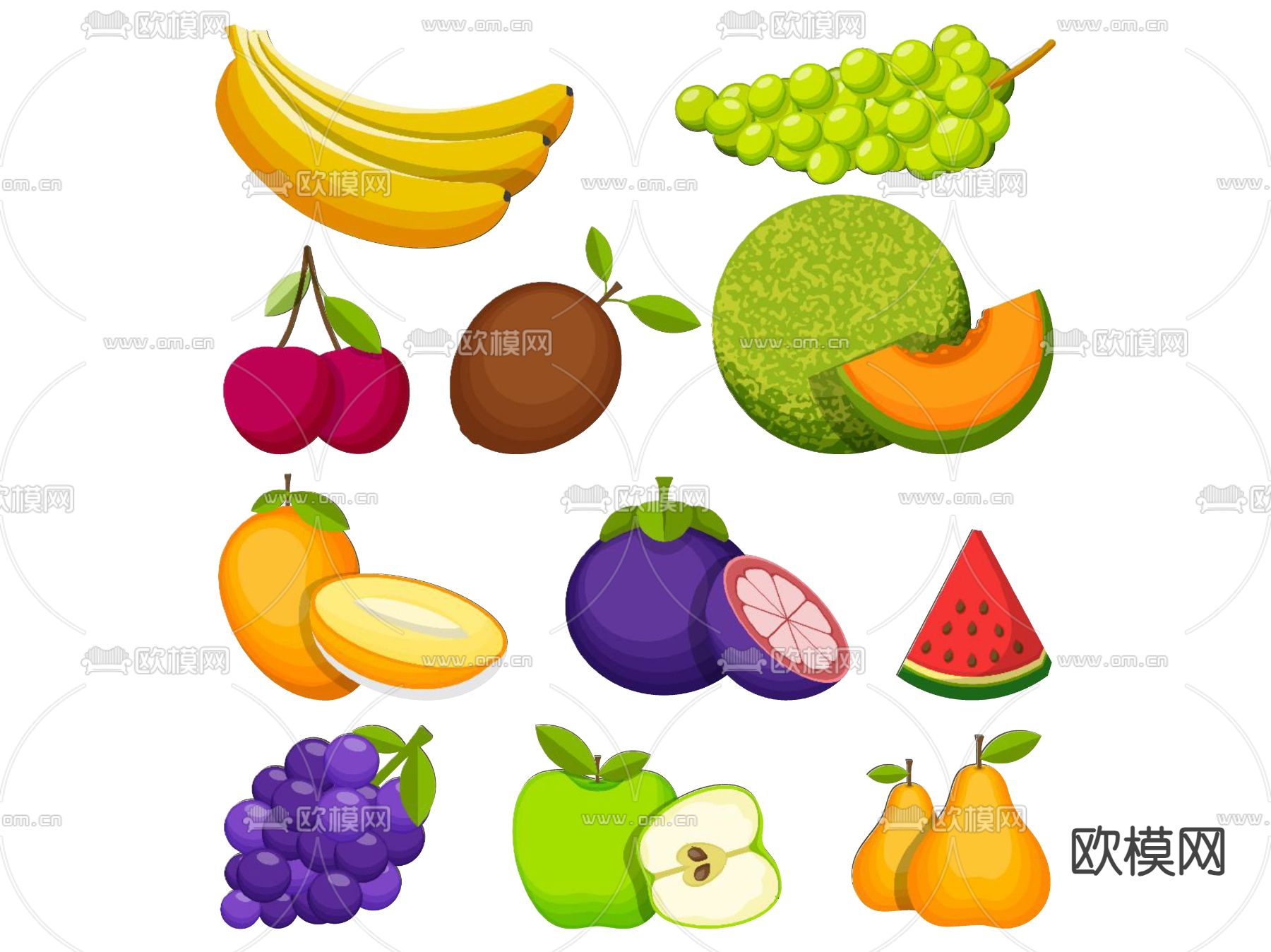 墙饰挂饰 水果图案 水果标识su模型下载（渲染图2）