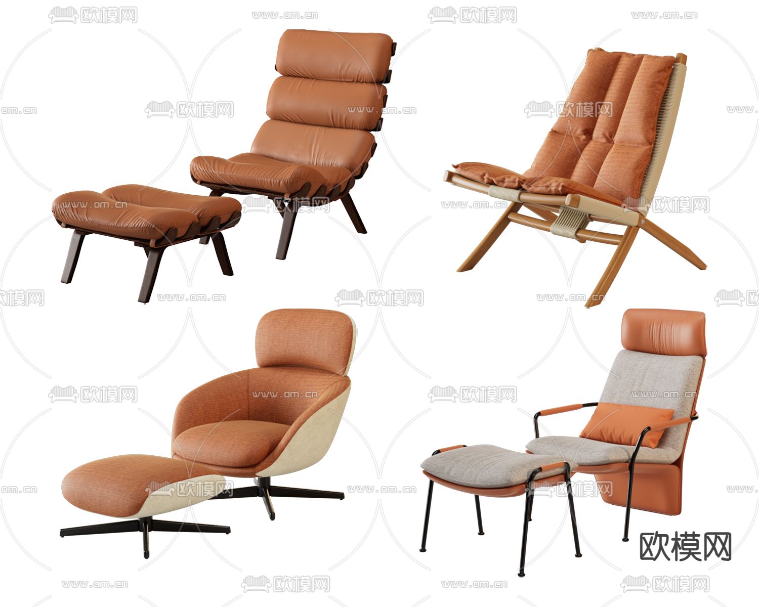 北欧躺椅  休闲椅3d模型下载