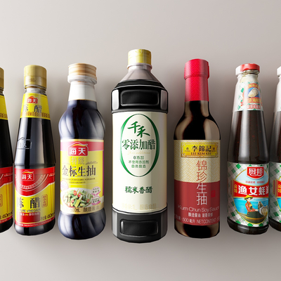  厨房调料 酱油 芝麻油 生抽 老抽su模型 