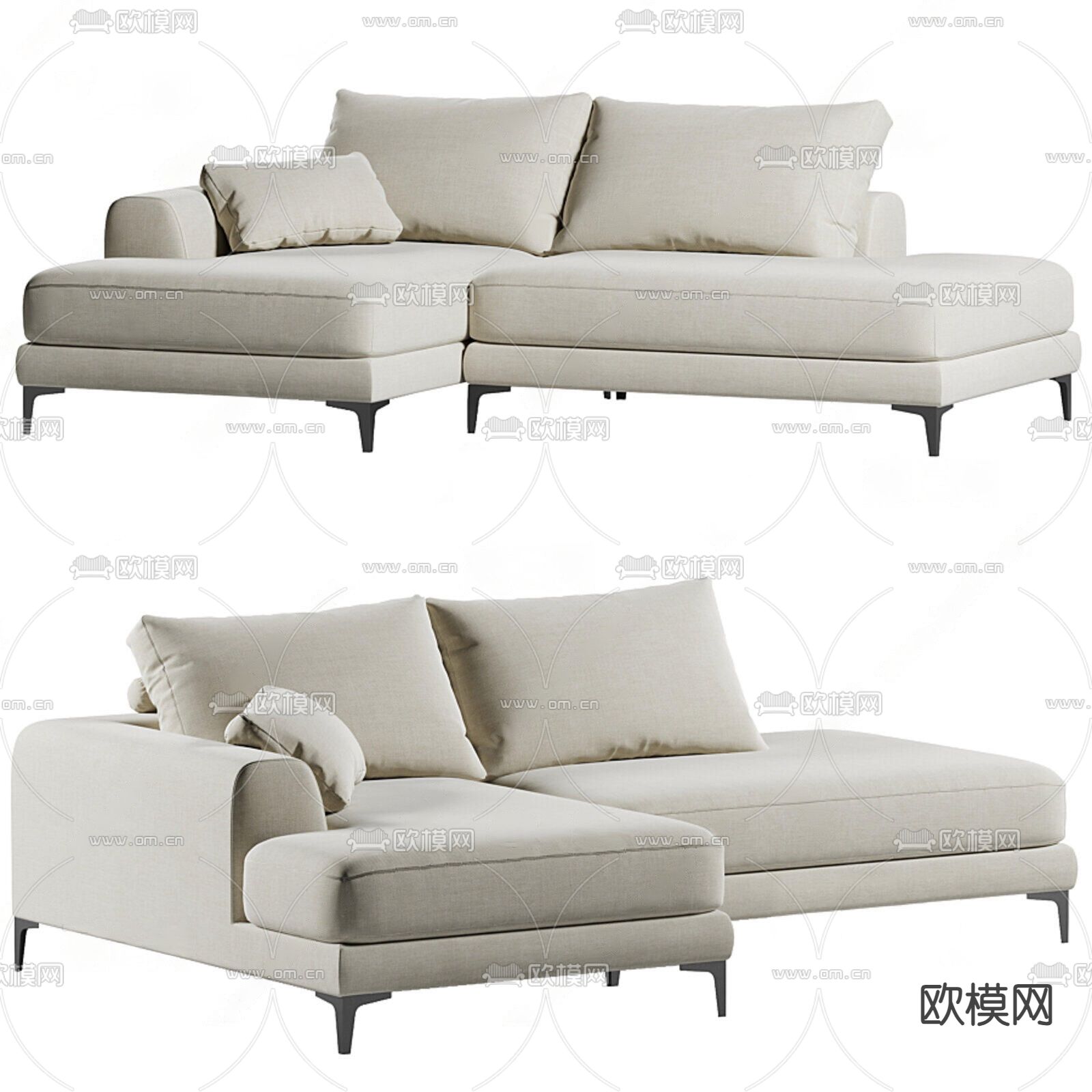 双人沙发 软体沙发3d模型下载