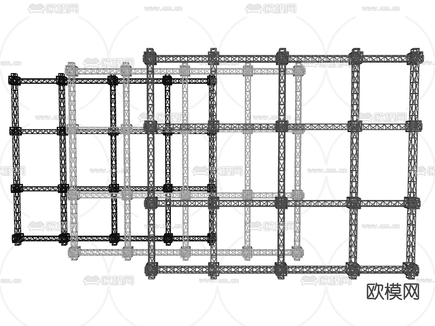 脚手架 舞台桁架 灯光架su模型下载（渲染图2）
