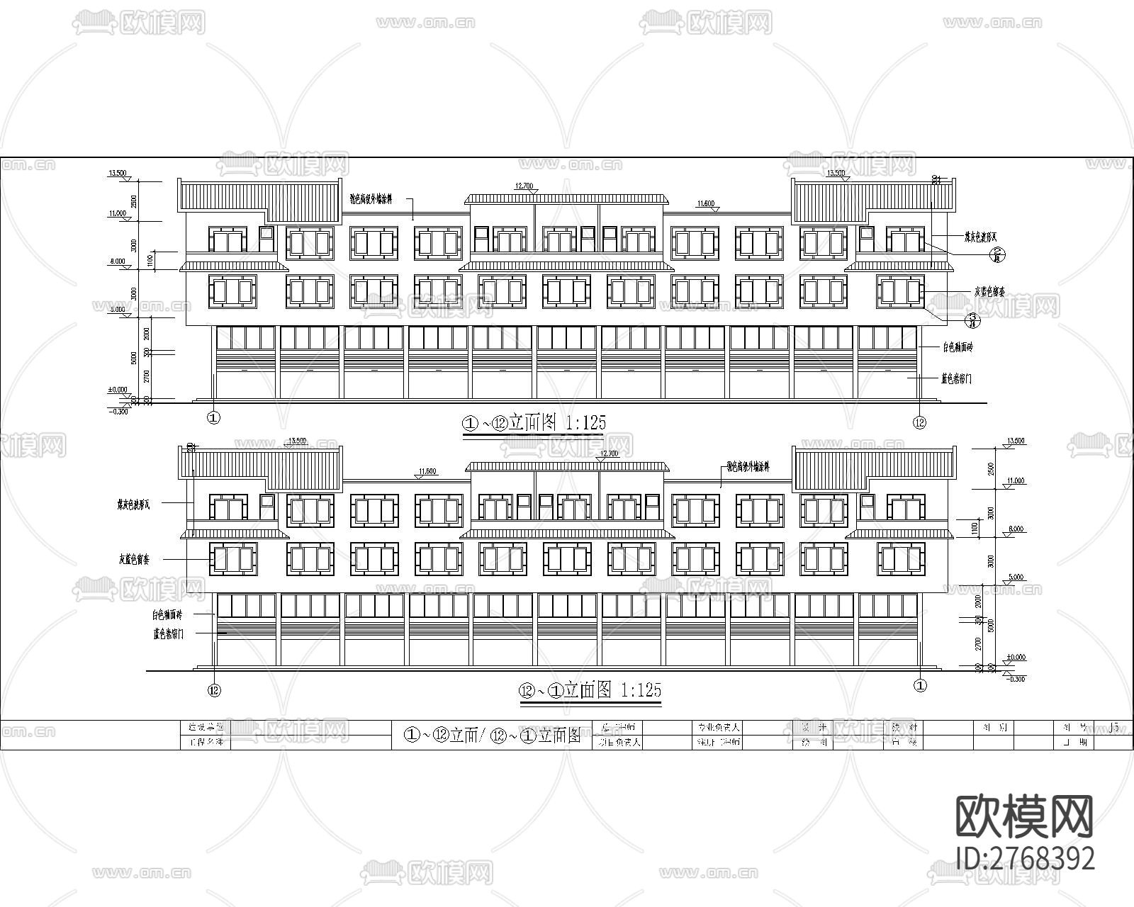 某大市场居住楼建筑CAD施工图下载（渲染图4）