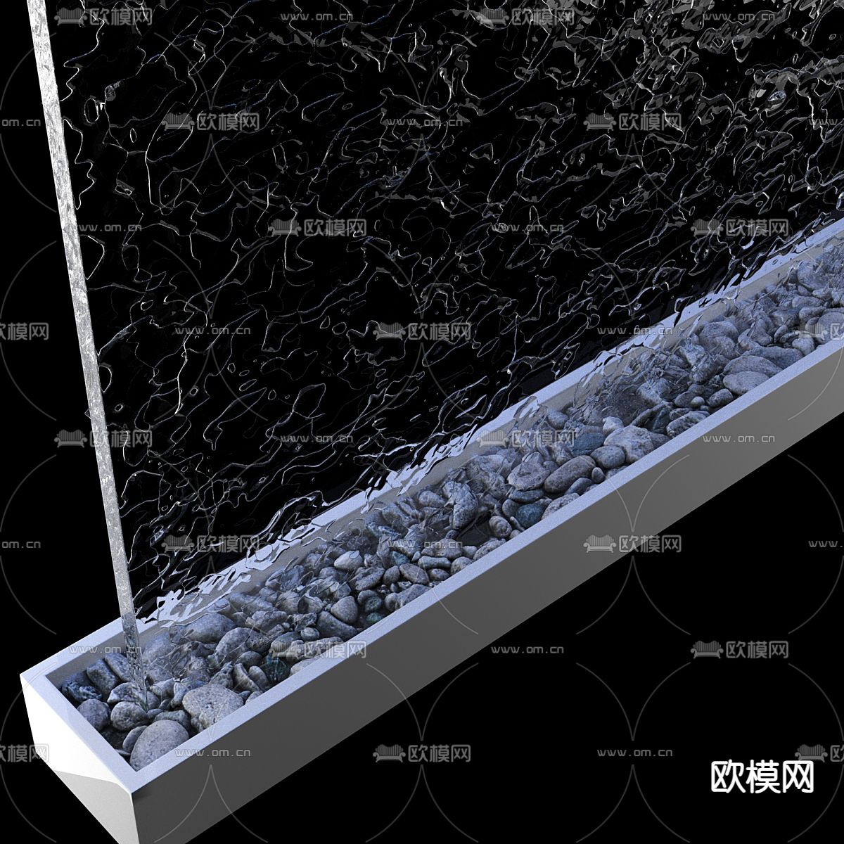 水景 水幕 瀑布 景观 喷泉3d模型下载（渲染图2）