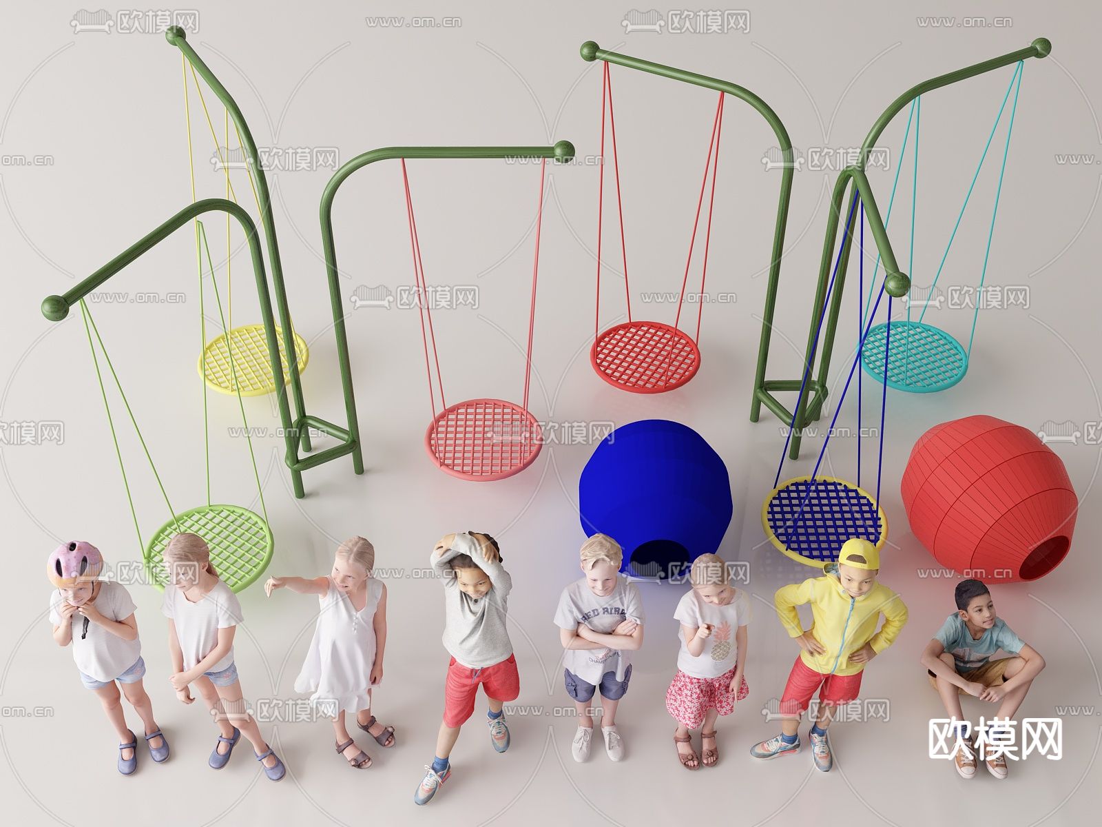 千秋椅 吊椅 三角秋千su模型下载（渲染图1）