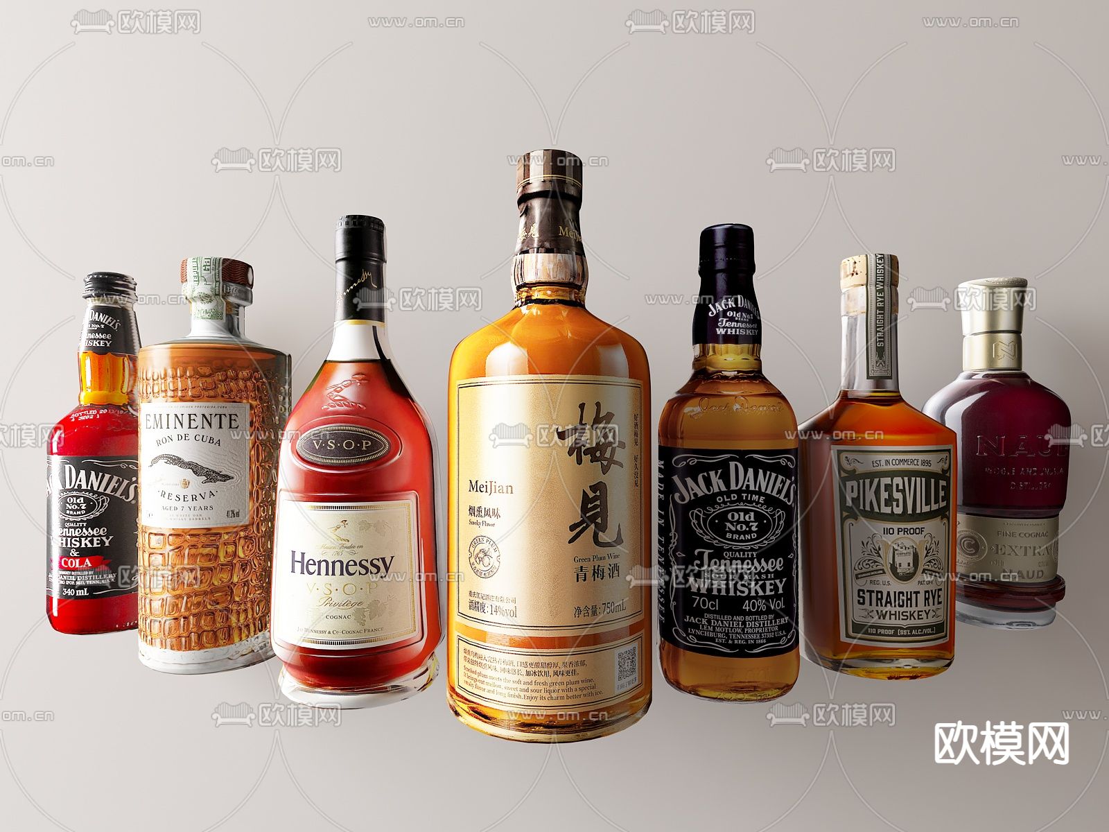 香槟酒 啤酒 红酒su模型下载（渲染图1）
