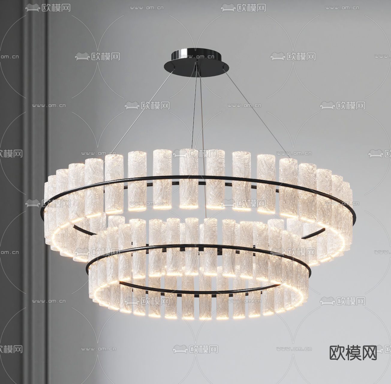 轻奢吊灯 大厅吊灯3d模型下载（渲染图2）