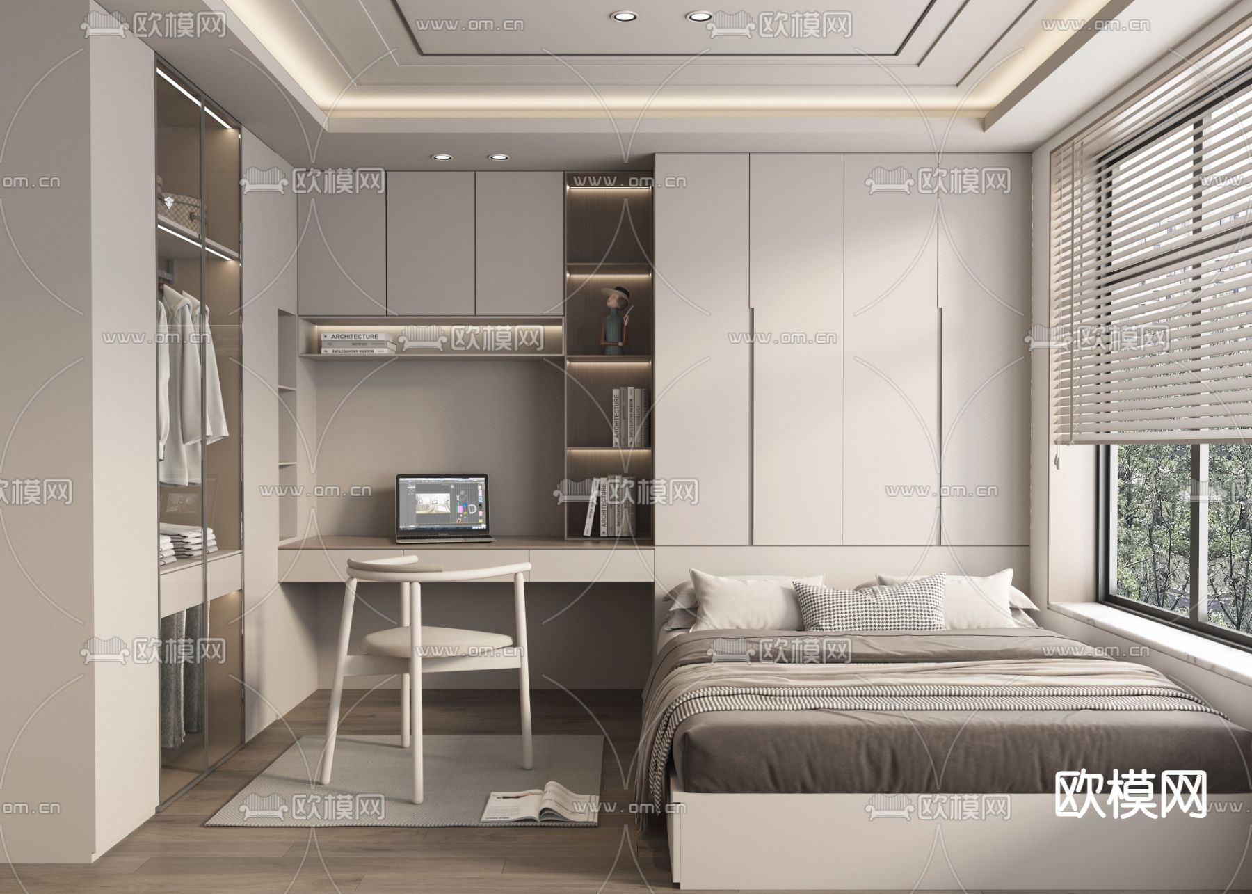 榻榻米卧室 次卧3d模型下载