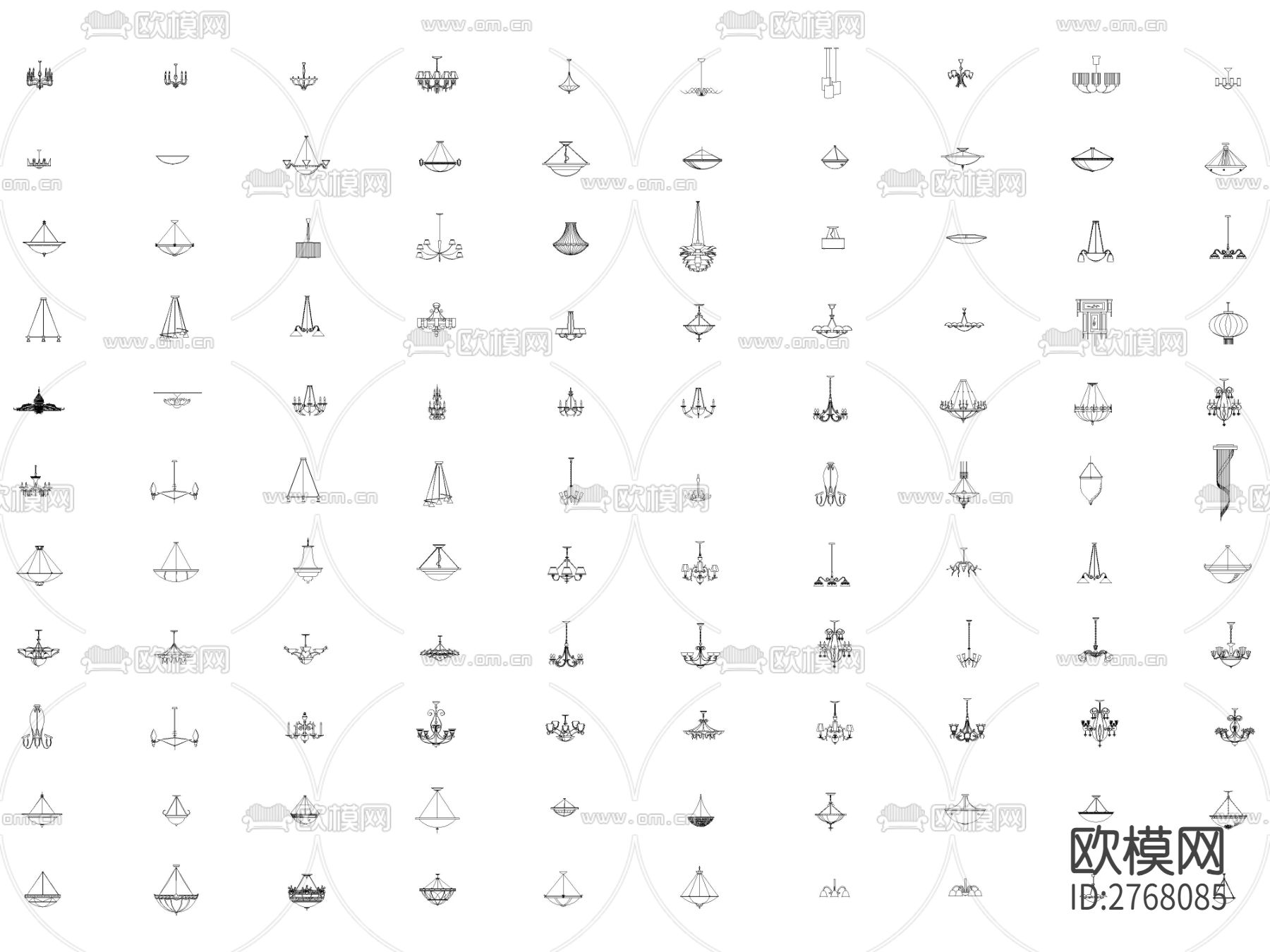 灯具cad图库下载（渲染图2）