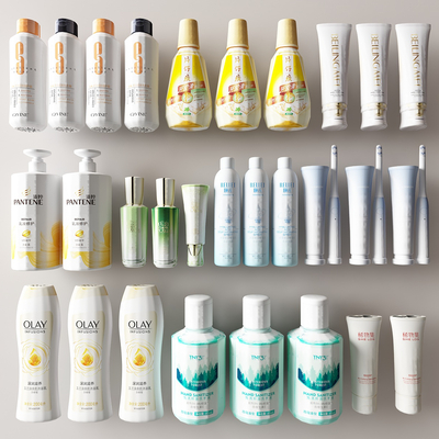  洗刷用品 牙膏 洗手液 洗发水su模型 