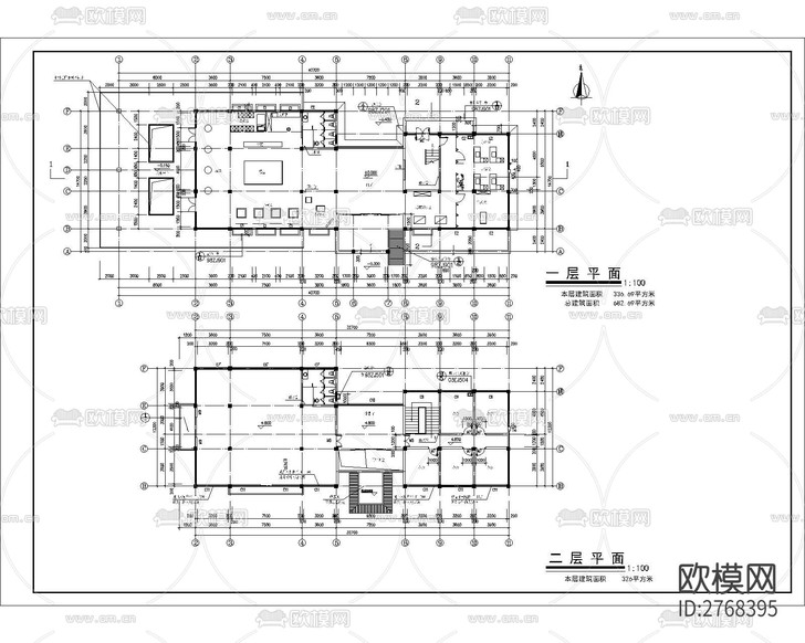 會所建筑CAD施工圖下載(渲染圖1)