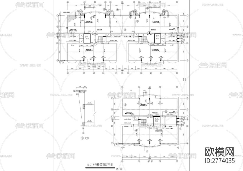 居民小區(qū)L型全套建筑CAD施工圖下載(渲染圖4)