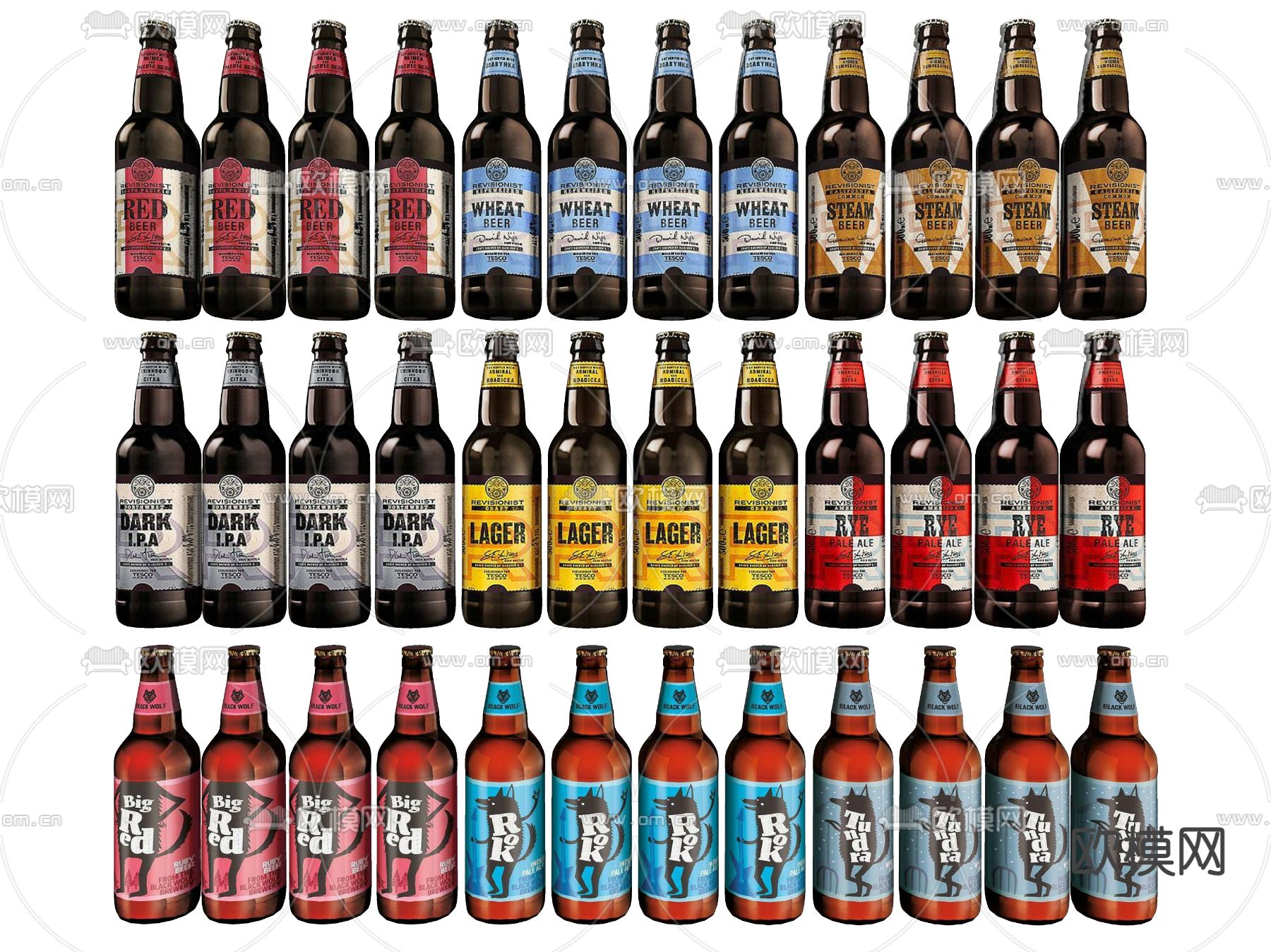 啤酒 红酒 洋酒 酒瓶su模型下载（渲染图2）