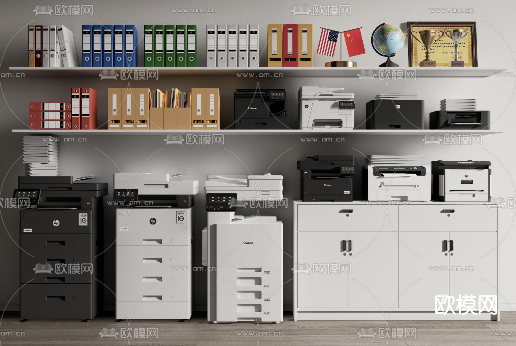 打印机 复印机 办公器材su模型下载（渲染图1）