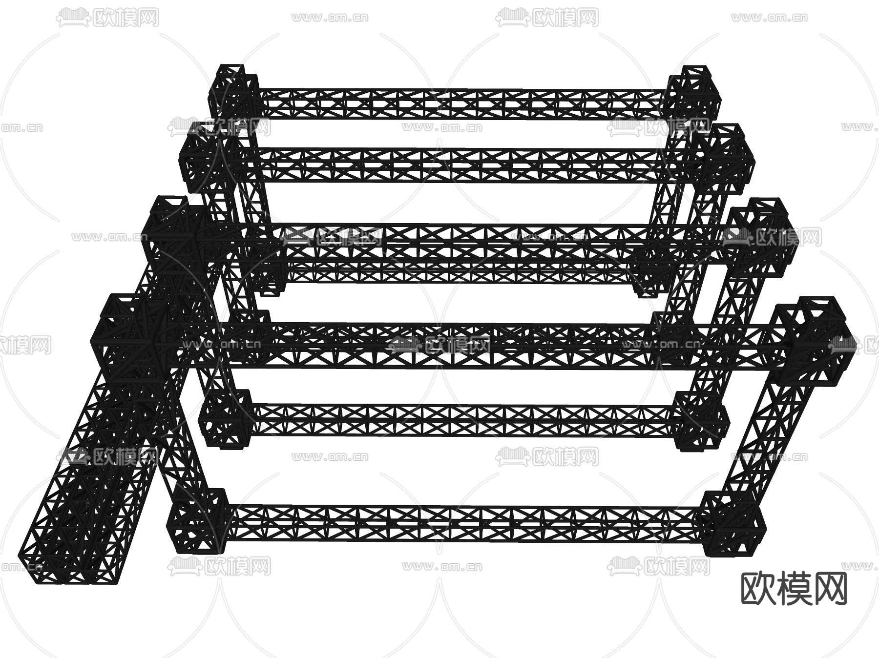 脚手架 舞台桁架 灯光架su模型下载（渲染图2）