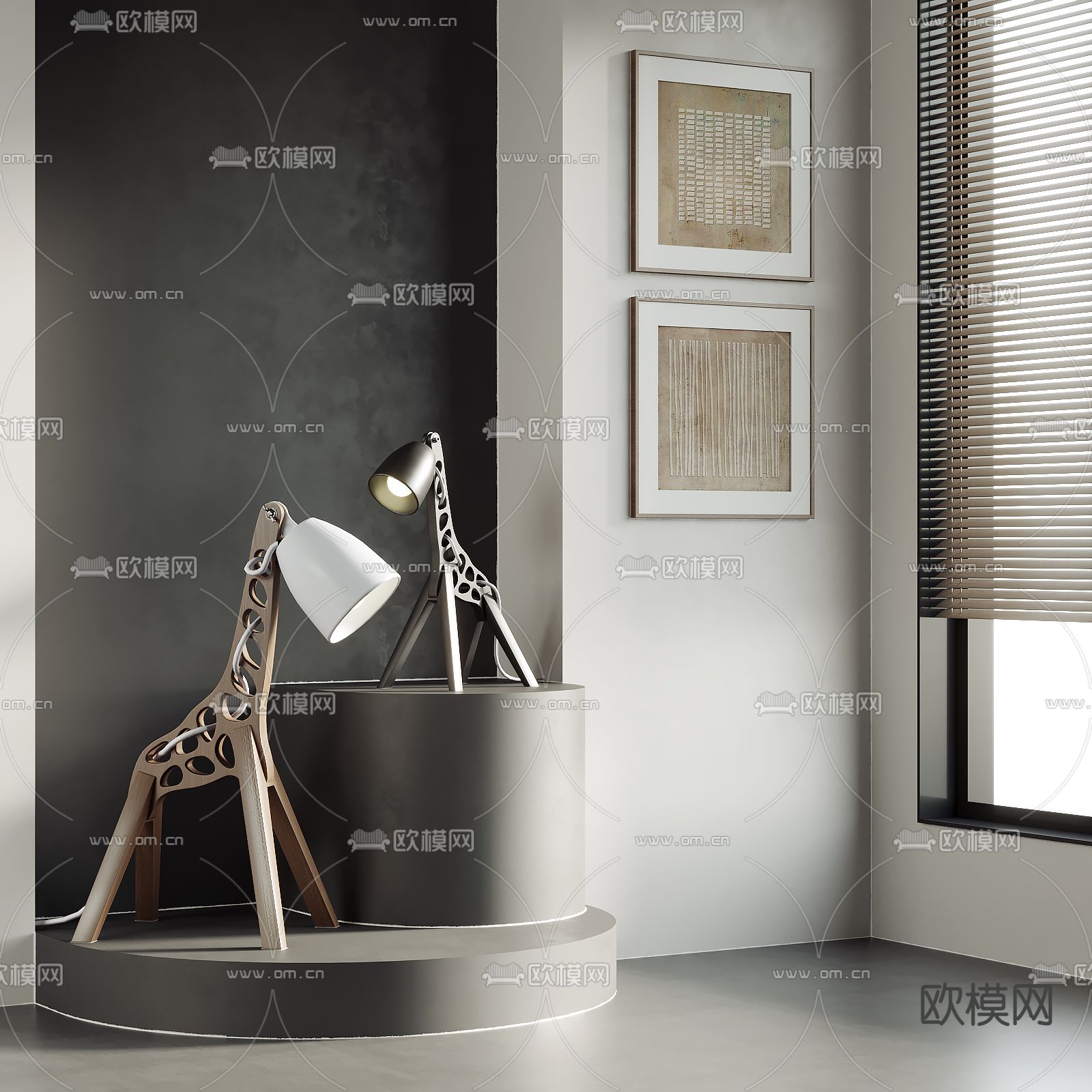 长颈鹿落地灯3d模型下载