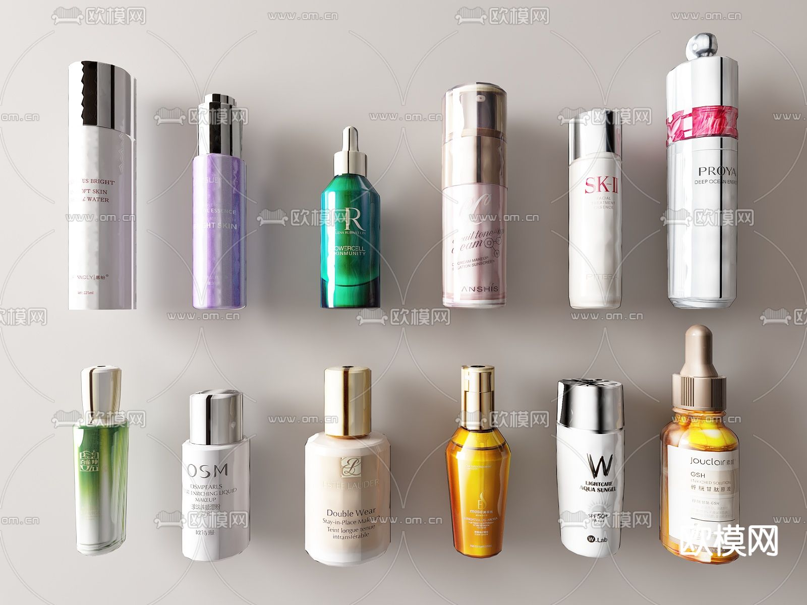 化妆品 护肤品 润肤露su模型下载（渲染图1）