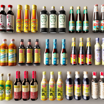  厨房调料 酱油 芝麻油 生抽 老抽su模型 