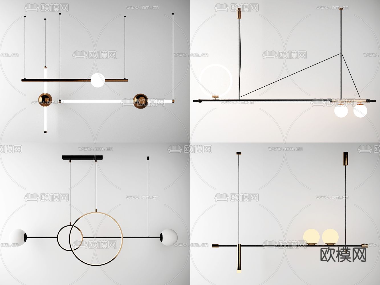 轻奢吊灯 大厅吊灯3d模型下载